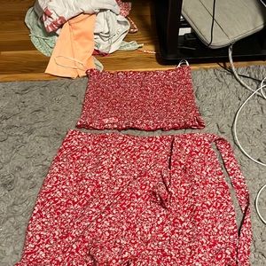 Skirt and tube top set
